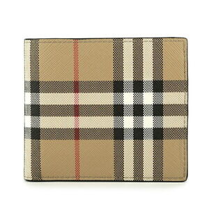 Burberry Bi fold Wallet Check Beige
